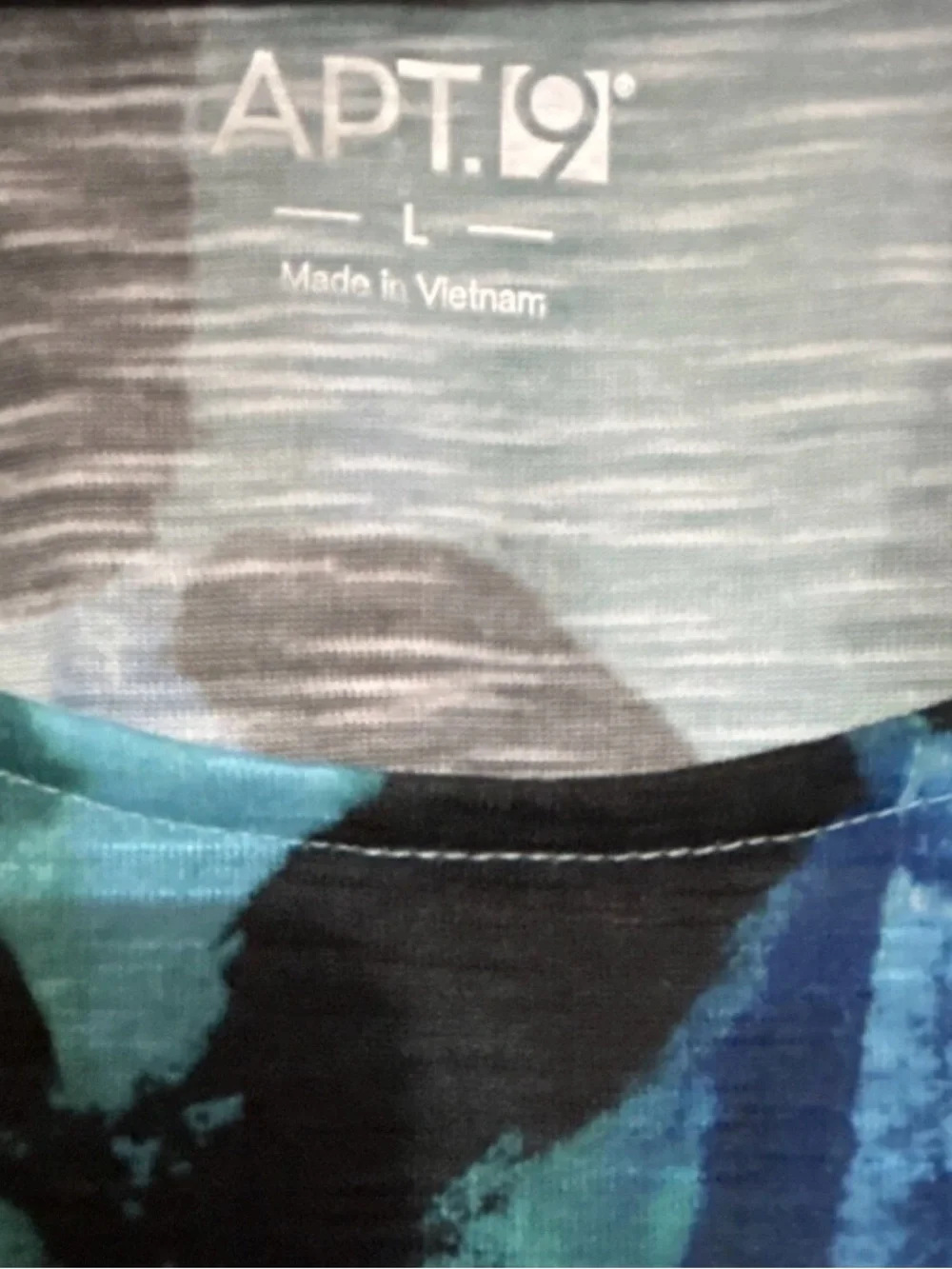 Apt. 9 Women's Teal and Blue Abstract Short Sleeve Top - Picture 2 of 5